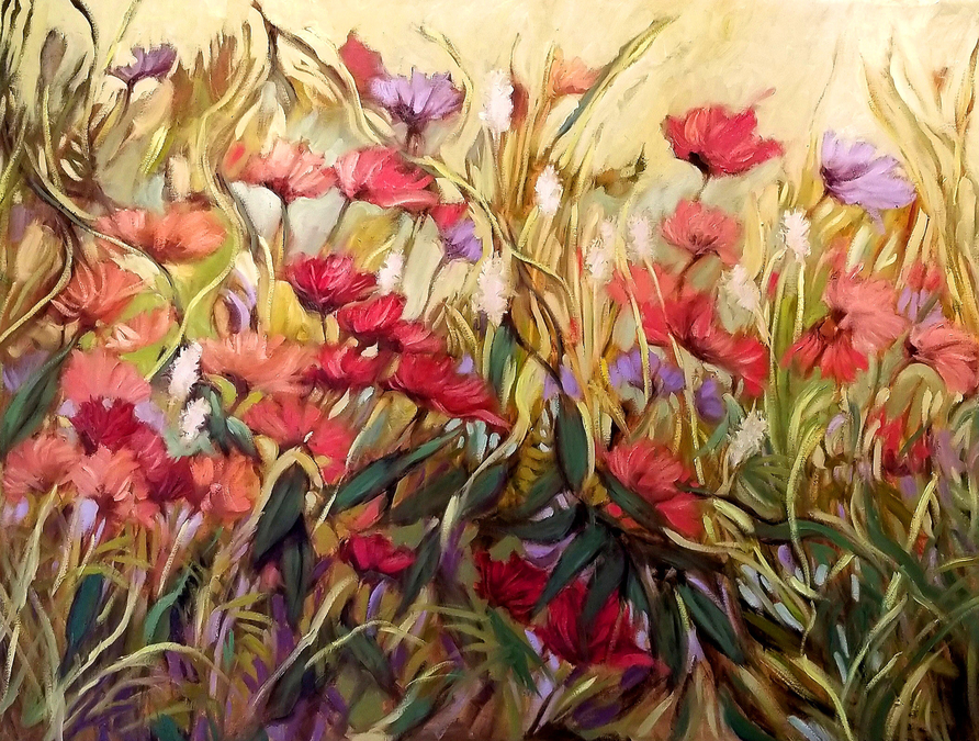 Ann Willsie, Wildflowers IV,36 x 48 oil on canvas