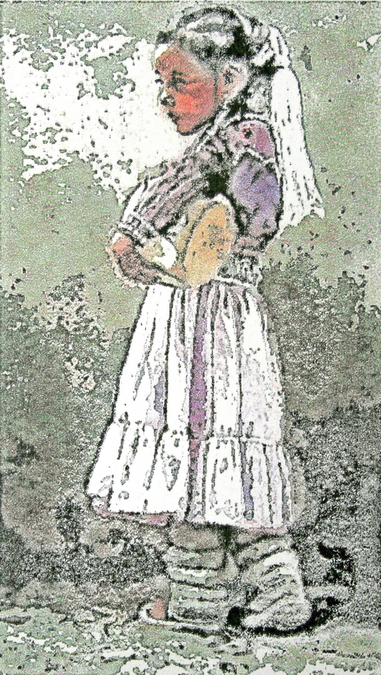 George Traicheff, Before the Parade, stone lithograph
